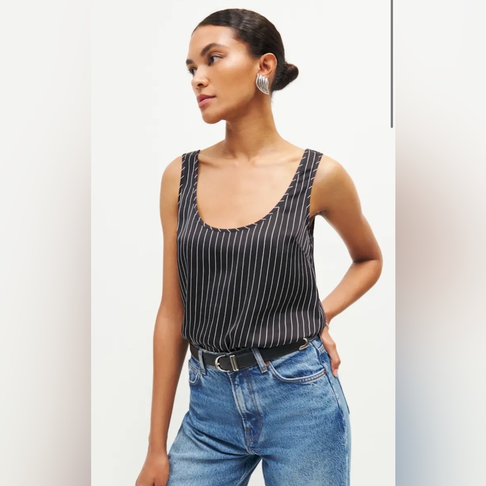 NWT Reformation Jasmine Top Broadway Stripe - Size XL